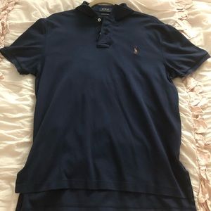 Polo Ralph Lauren Navy Blue Polo - Pima Soft - L